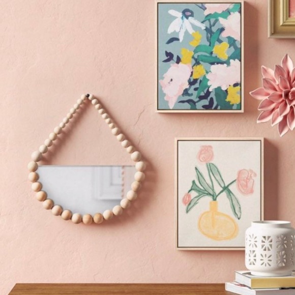 Beaded Half Moon Mirror - Picture 2 of 4